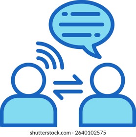 Listening Skills Icon Blue Vector Illustration