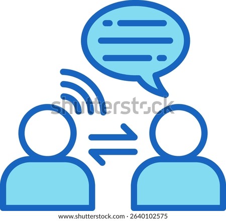 Listening Skills Icon Blue Vector Illustration