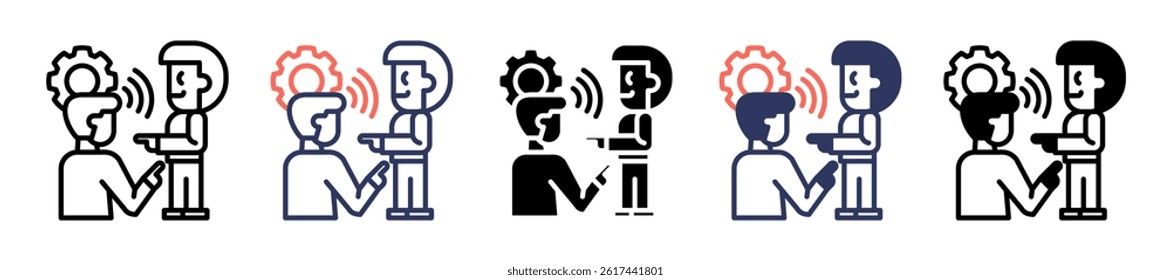 Listening Skills Icon multiple Vector Illustration