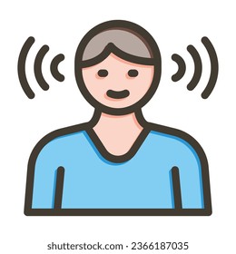 Listening Skills Vector Thick Line Filled Colors Icon For Personal And Commercial Use.
