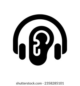 listening solid icon illustration vector graphic