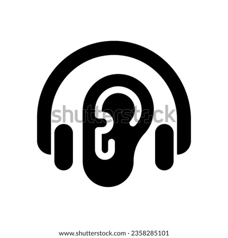 listening solid icon illustration vector graphic