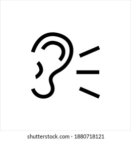 Attentive Ear Black Icon Concept Illustration Stock Vector (royalty 