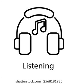 Listening Vector icon stock illustration