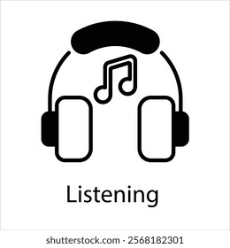 Listening Vector icon stock illustration