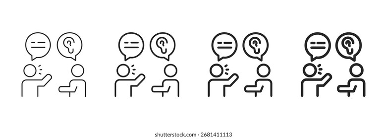 Listeningicon Set Colección de estilo de línea diferente