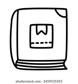listing of package shipping and delivery in doodle icons