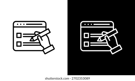 Listing White Icon Set Design