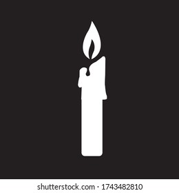 Lit candle candlestick flat vector icon white background for apps and websites. Can be used for Web, Mobile, Infographic and Print. EPS 10 Vector illustration.