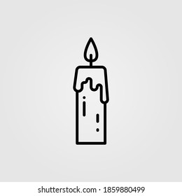 Lit candle / candlestick line vector icon for app, website, and UI design.
