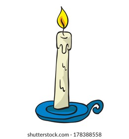 lit candle cartoon doodle
