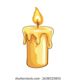Lit Candle Pixel Art Illustration for Relaxation and Peace