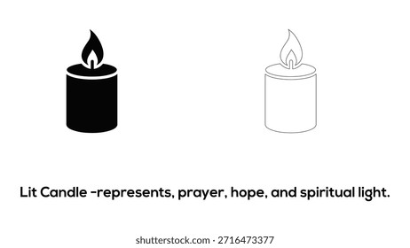 Vela acesa representando oração, esperança e luz espiritual