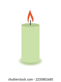 A lit candle. Symbol vector illustration isolated on white.