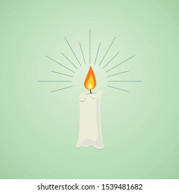 lit candle template vector design