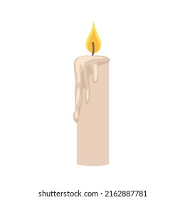 A lit candle. Wax candle Vector illustration