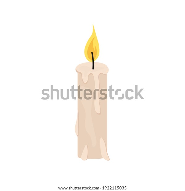 \
A lit\
candle. Wax candle Vector\
illustration
