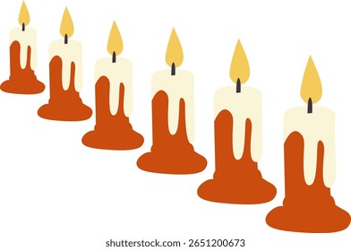 Lit Candles Diagonally Melted Design