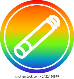 lit cigarette circular icon with rainbow gradient finish