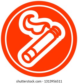 lit cigarette circular icon symbol