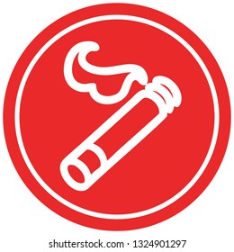lit cigarette circular icon symbol