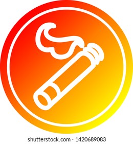 icono circular de cigarrillo iluminado con acabado degradado cálido