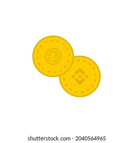 Lit coin and binance icon isolated on white background. Cryptocurrency symbol modern, simple, vector, icon for website design, mobile app, ui. Vector Illustration