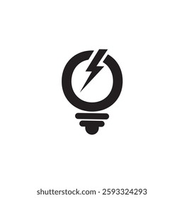 Lit electric light bulb illustration with a burning flame inside