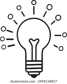 Lit Electric Light bulb Vcetor illustration 
