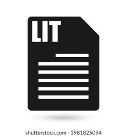LIT File Vector Icon, Flat Design Style