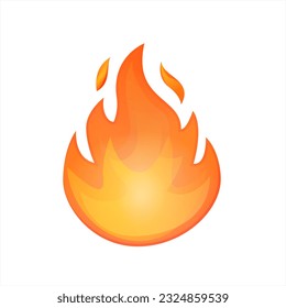 Lit fire emoji vector illustration.