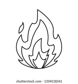 Lit fire line icon vector