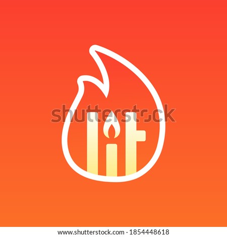 Lit Instagram sticker. Vector Illustration