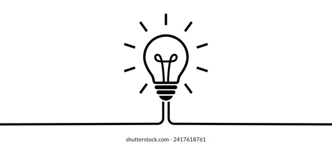 lit light bulb metaphor icon