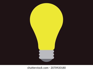 Lit lightbulb icon on black background.