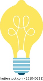 Lit lightbulb. Idea symbol. Electric energy icon