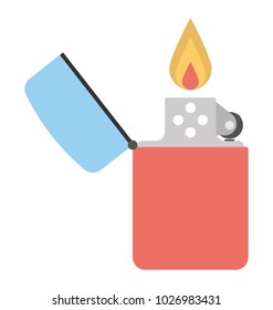 
A lit up lighter with fire flame

