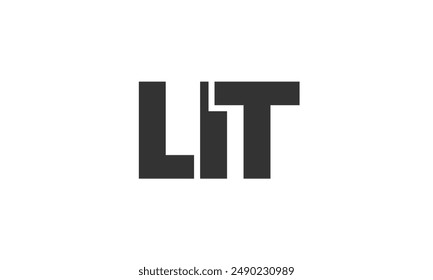 LIT logo design template with strong and modern bold text. Initial based vector logotype featuring simple and minimal typography. Trendy company identity ideal for businesses brand presence.