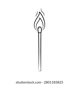 Lit match silhouette white