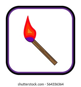 Lit match in square