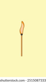 lit match stick flat vetor ilustração design gráfico para web e design de aplicativo, marketing, publicidade, projetos de marca, e impressão e mockups de mídia digital.