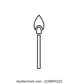 Lit Match Thin Line Icon. Element Of Simple Icon For Websites, Web Design, Mobile App, Info Graphics. Thin Line Icon For Website Design And Development, App Development On White Background