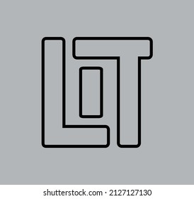 Esquema minimalista del logotipo de monograma LIT