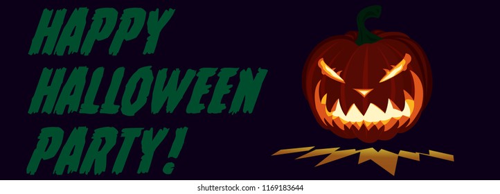 Lit Pumpkin Halloween symbol vector design illustration on a black background