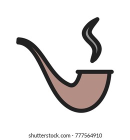 Lit Smoking Pipe
