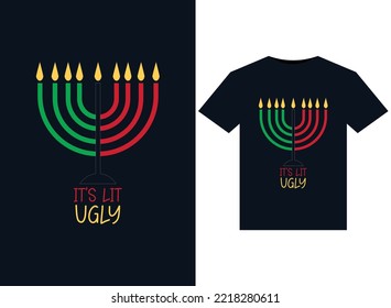 It's Lit Ugly illustrations for print-ready T-Shirts design