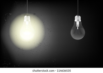 Lit and unlit bulb