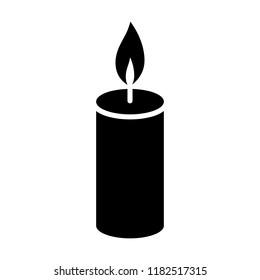 Lit wax candle / candlestick flat vector icon for apps and websites