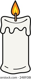 Lit white candle vector illustration