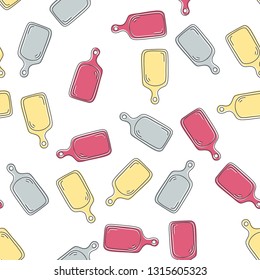 Litchen Utencils Hand Drawn Vector Seamless Pattern.